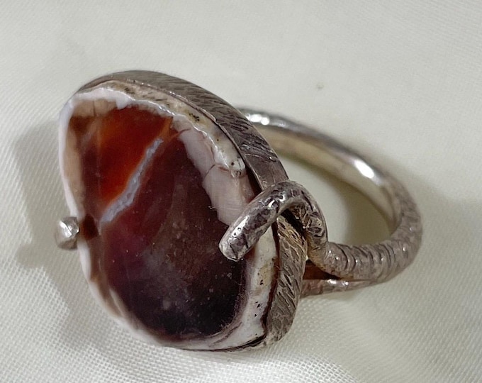 Agate Slice Ring Sterling Silver