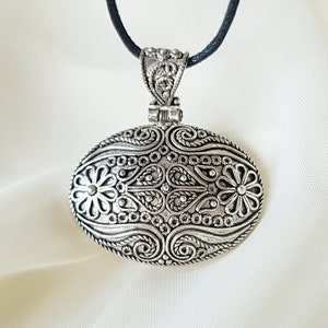 Blumen detaillierte handgemachte filigrane Anhänger 925 Sterling Silber, authentische Boho Halskette für Frauen, Geschenk für sie, Blumen Schmuck