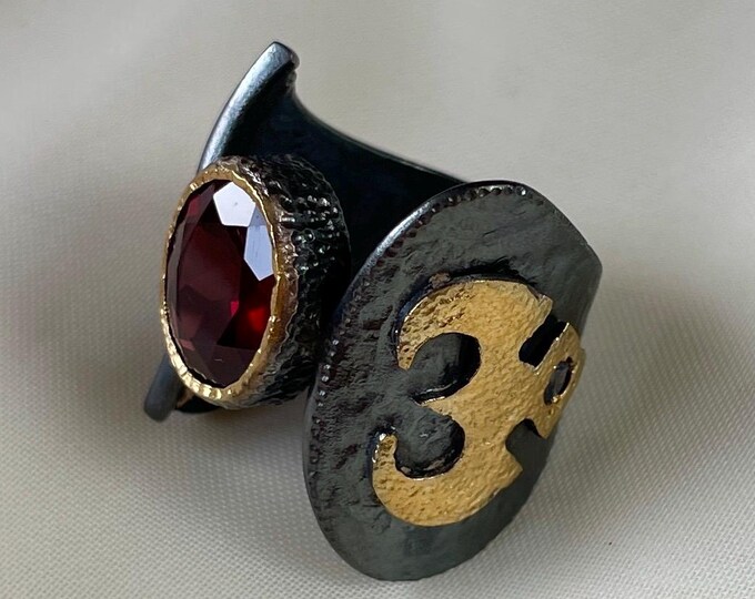 Phoenix Ring Sterling Silver with Garnet