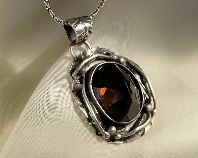 Smoky Quartz Pendant 925 Sterling Silver