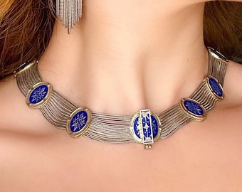 Vintage Multichain Choker Necklace Set 925 Sterling Silver