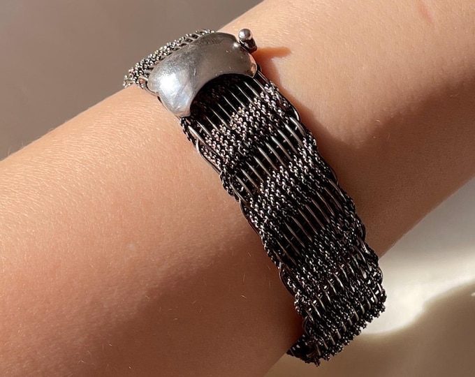 Sterling Silver Wire Wrapped Cuff Bracelet