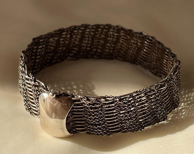 Sterling Silver Wire Wrapped Cuff Bracelet