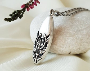 Flower and Butterfly Pendant 925 Sterling Silver