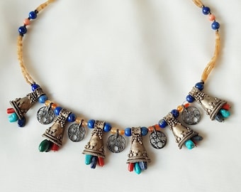 Lapis Lazuli and Turquoise Boho Statement Necklace