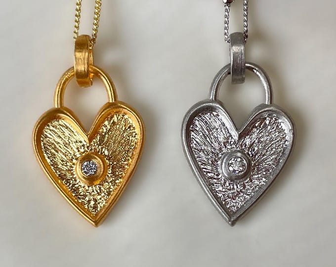 Diamond 18k Gold Vermeil Heart Necklace