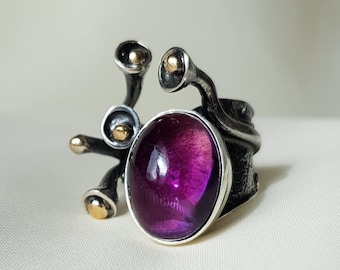 Oval Amethyst Ring 925 Sterling Silver