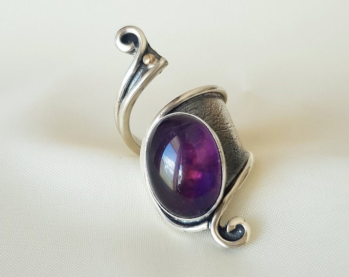 Amethyst Wrap Ring 925 Sterling Silver