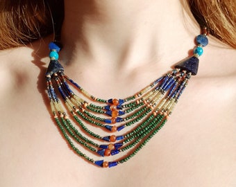Multistrand Gemstone Beaded Necklace