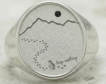 Nihilist Penguin Signet Ring Sterling Silver