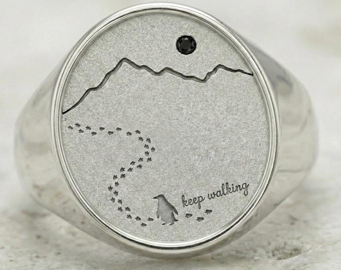 Nihilist Penguin Signet Ring Sterling Silver