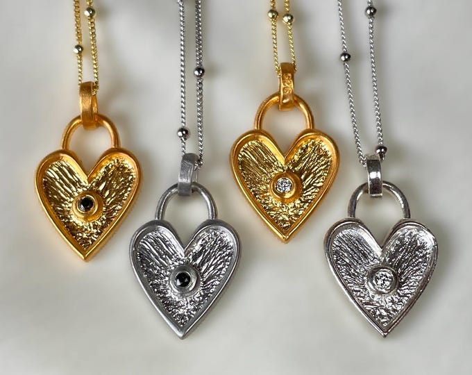 Moissanite 18k Gold Vermeil Heart Necklace