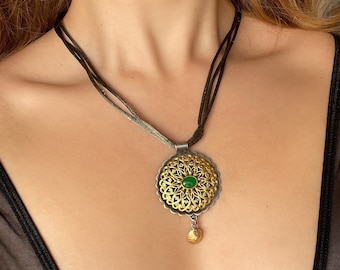 Gold Plated Scrollwork Pendant Necklace 925 Sterling Silver