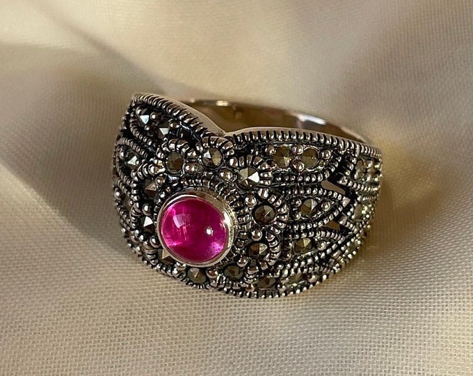 Pink Tourmaline Ring 925 Sterling Silver