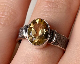 Natural Citrine Ring Sterling Silver