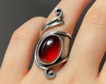 Garnet Wrap Ring 925 Sterling Silver