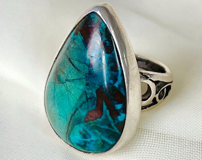 Shattuckite Ring Sterling Silver