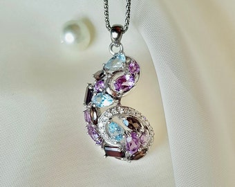 Crystal Nautilus Pendant 925 Sterling Silver