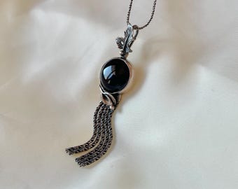 Onyx Protection Nature Necklace Pendant Sterling Silver