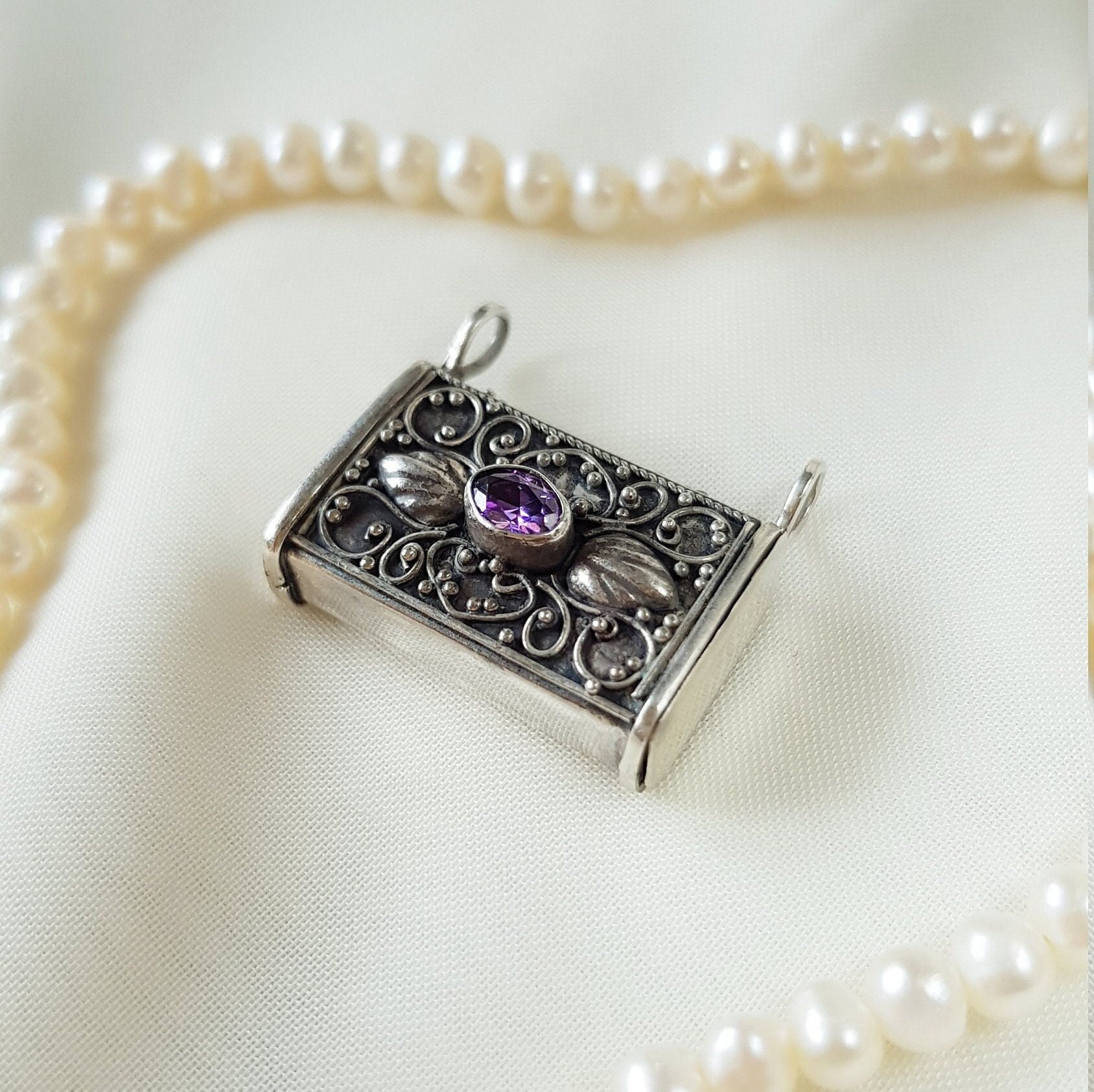Silver Purse Necklace Tiny Bag Necklace Secret Wish Keeper B