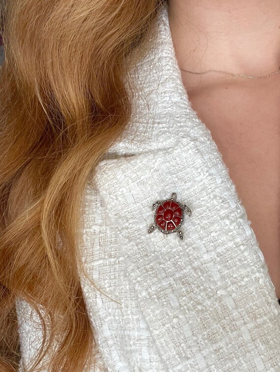 ウミガメブローチ 925 スターリングシルバー、かわいいカメピン