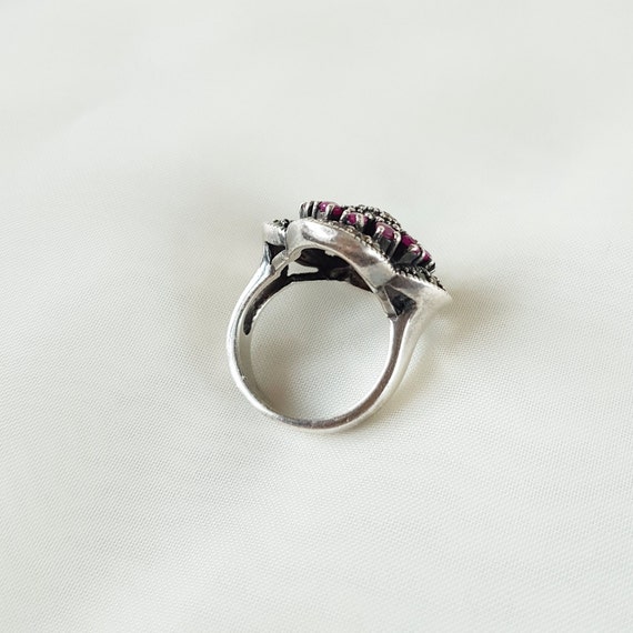 Vintage Ruby Ring 925 Sterling Silver, July Birth… - image 4