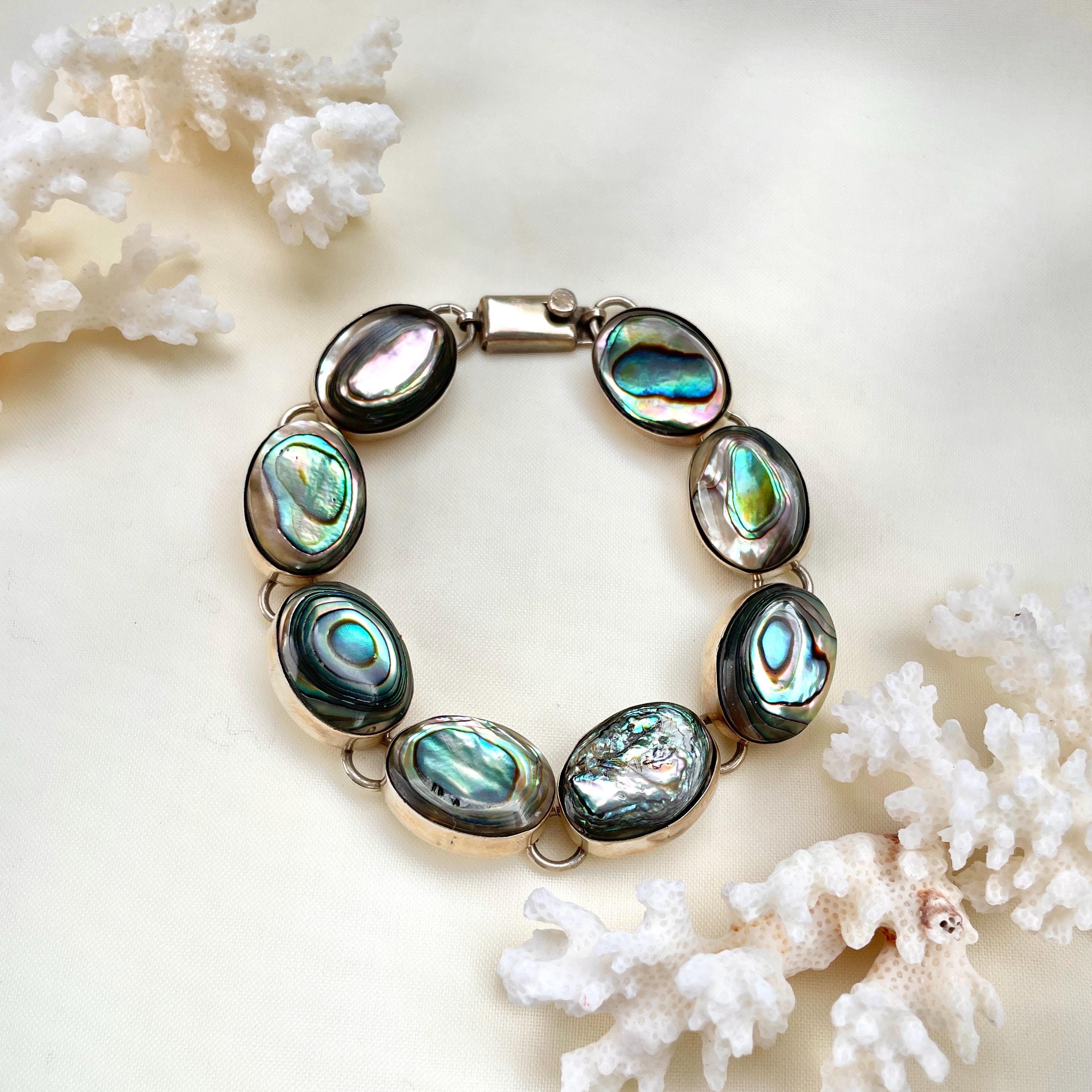 Abalone Shell Bracelet 925 Sterling Silver