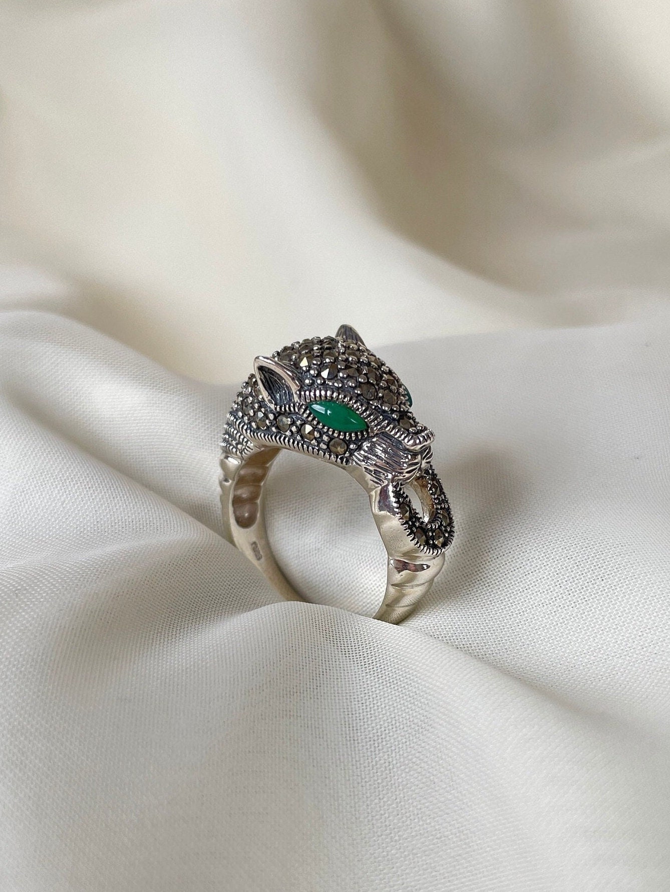 Cartier panther head sale ring