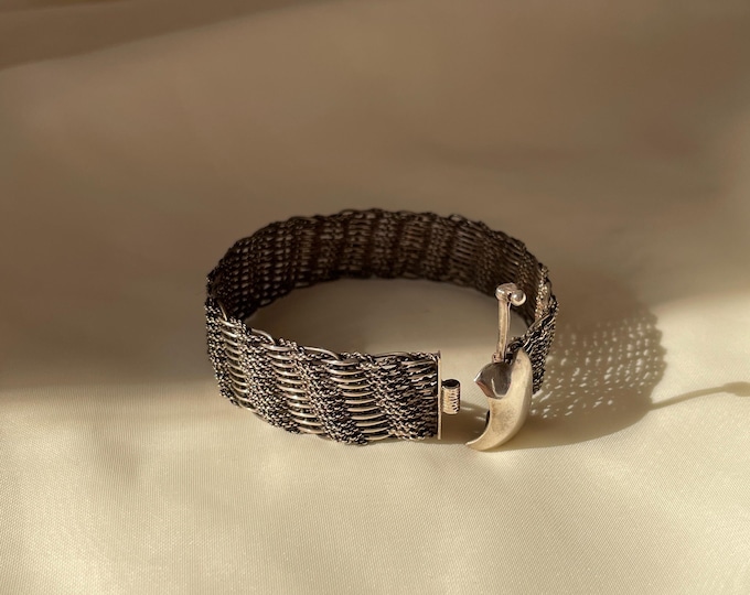 Sterling Silver Wire Wrapped Cuff Bracelet