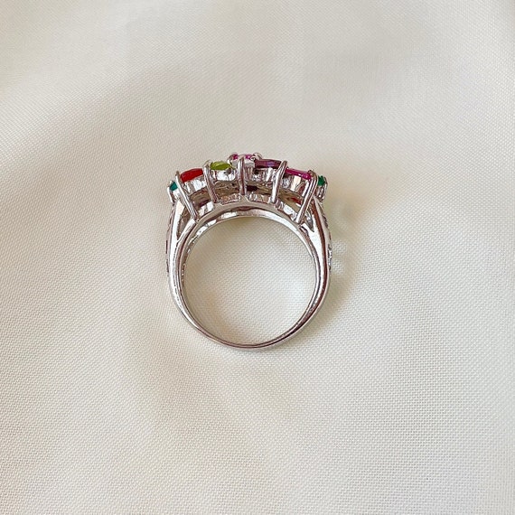 Multi-Stone Cluster Ring Sterling Silver, Valenti… - image 7