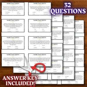 Mythology Trivia: Name That Deity! 32 Trivia Cards | Party Game ...