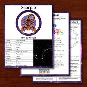 Scorpio Magick: 12 Scorpio Spells & Rituals for Your Grimoire Scorpio Book of Shadows Scorpio Digital Spell Kit Scorpio Altar Guide image 2