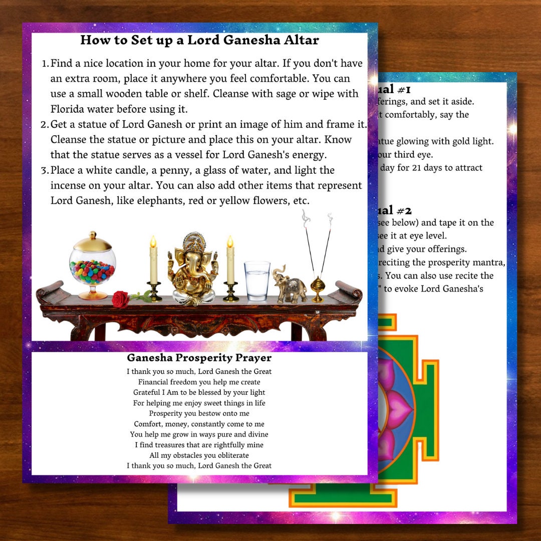 How to Evoke Lord Ganesha Altar Guide Etsy Canada