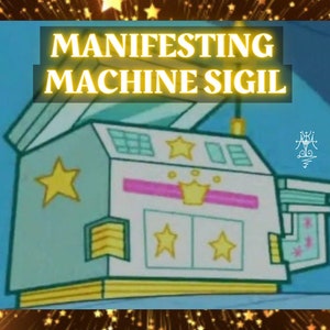 Manifest Your Material Desires: Sigil Magick Grimoire Page | Manifesting Machine Sigil