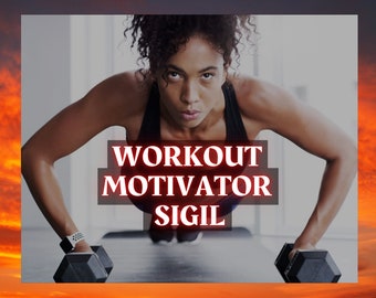 Go Harder in The Gym & Boost Your Motivation to Exercise: Sigil Magick Grimoire Page | Work Out Motivator Sigil