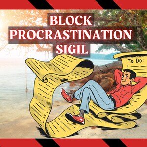 Magickal Sigil to Banish Procrastination & Enhance Focus: Sigil Magick Grimoire Page | Procrastination Block Sigil