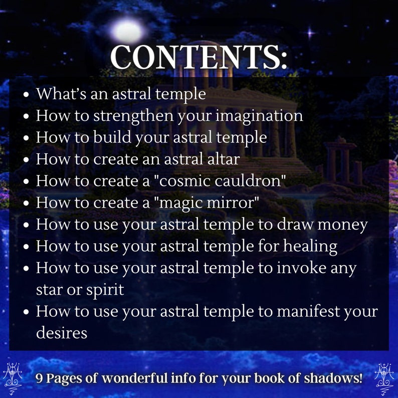 Astral Temple Magick: How to Create and Use Your Astral Temple Printable Grimoire Pages Astral Temple Book of Shadows image 4