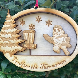Disc Golf Ornament Frolftee the Throwman