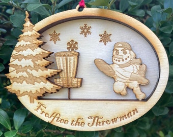 Disc Golf Ornament Frolftee the Throwman
