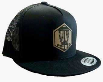 Disc Golf Hat Hex Basket Flat Brim
