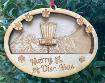 Disc Golf Ornament Mountain Scene