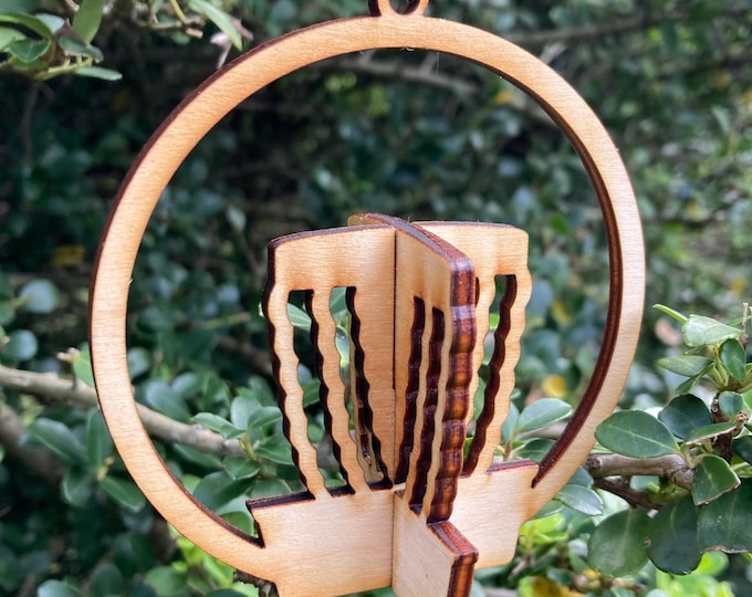 3D Disc Golf Basket Ornament