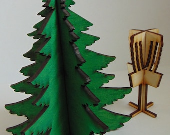 Disc Golf Decor Basket and Tree Set