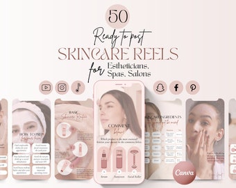 Skincare Video Reel Templates Canva, Ready-to-Post Skincare Reels, Esthetician Templates, Canva Video Template, Canva Templates, Skincare IG