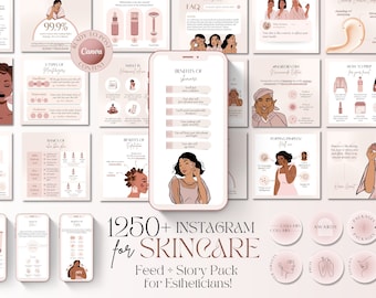 Skincare Instagram Templates, Esthetician Instagram Templates, Canva Templates, Dermatologist Templates,Skincare Social Media,Skincare Posts