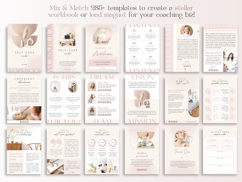 Self-Care Coaching Bundle Canva Templates, Self-Care Workbook Canva, Coaching Worksheet Canva, Self-Care Planner, Life Coach Templates Canva image 8