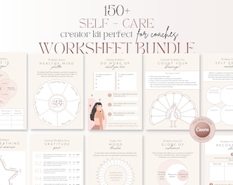 Self-Care Coaching Worksheets Canva Templates, Coaching Canva Templates, Coach Templates, Lead Magnet Templates, Life Coach Worksheet Bundle