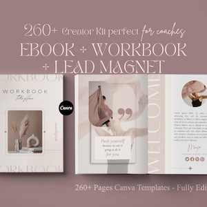 Ebook Workbook Canva Template for Coaches | Coaching Ebook Design & Lead Magnet Bundle for Course Creators | 260 Pages, Digital Product