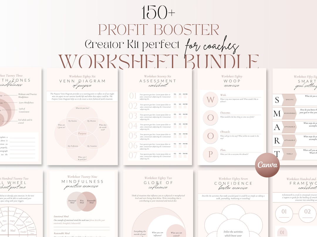 Coaching Worksheet Canva Templates: 150+ Life Coach & Lead Magnet ...