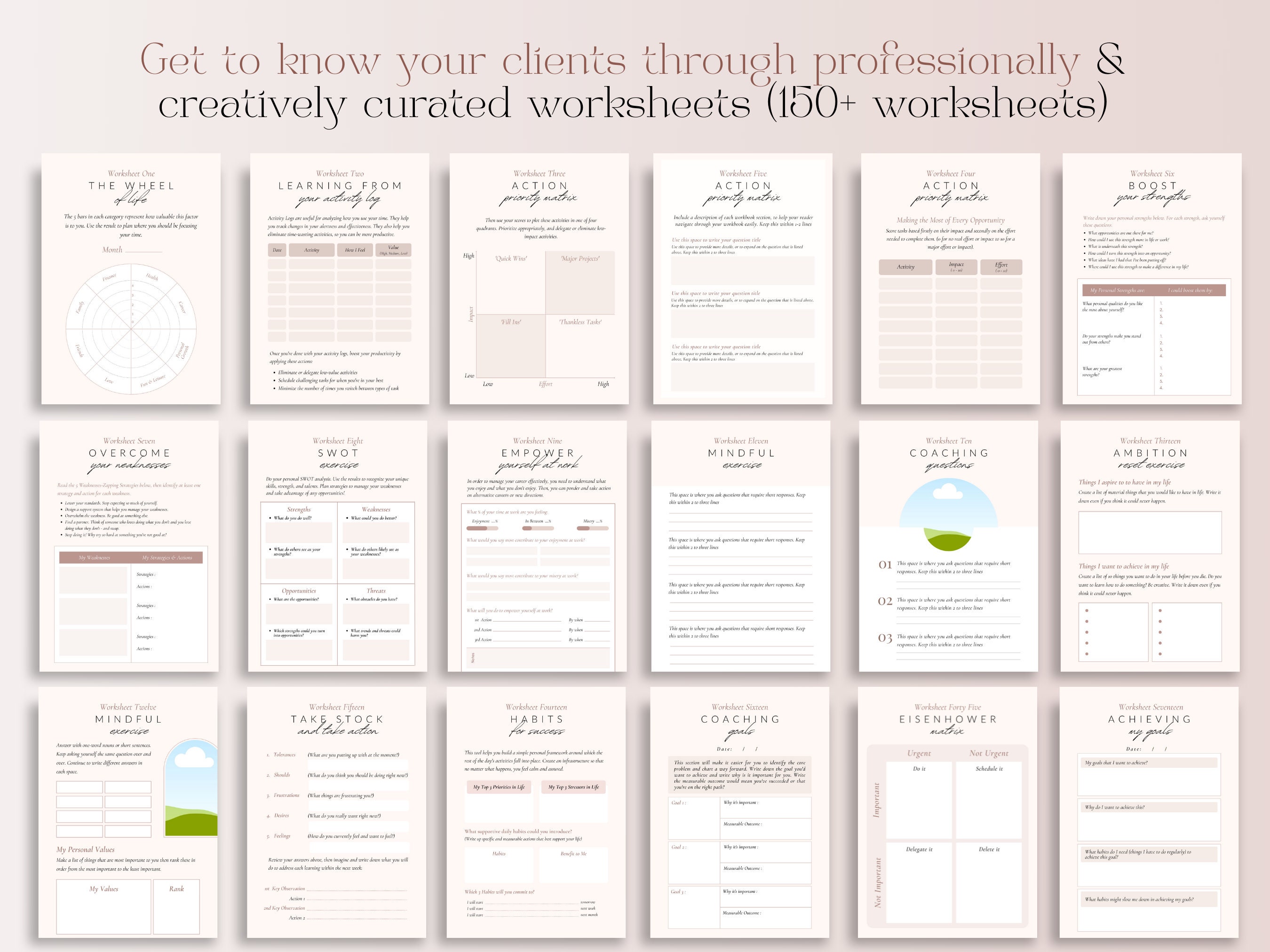 Coaching Worksheet Canva Templates: 150+ Life Coach & Lead Magnet ...